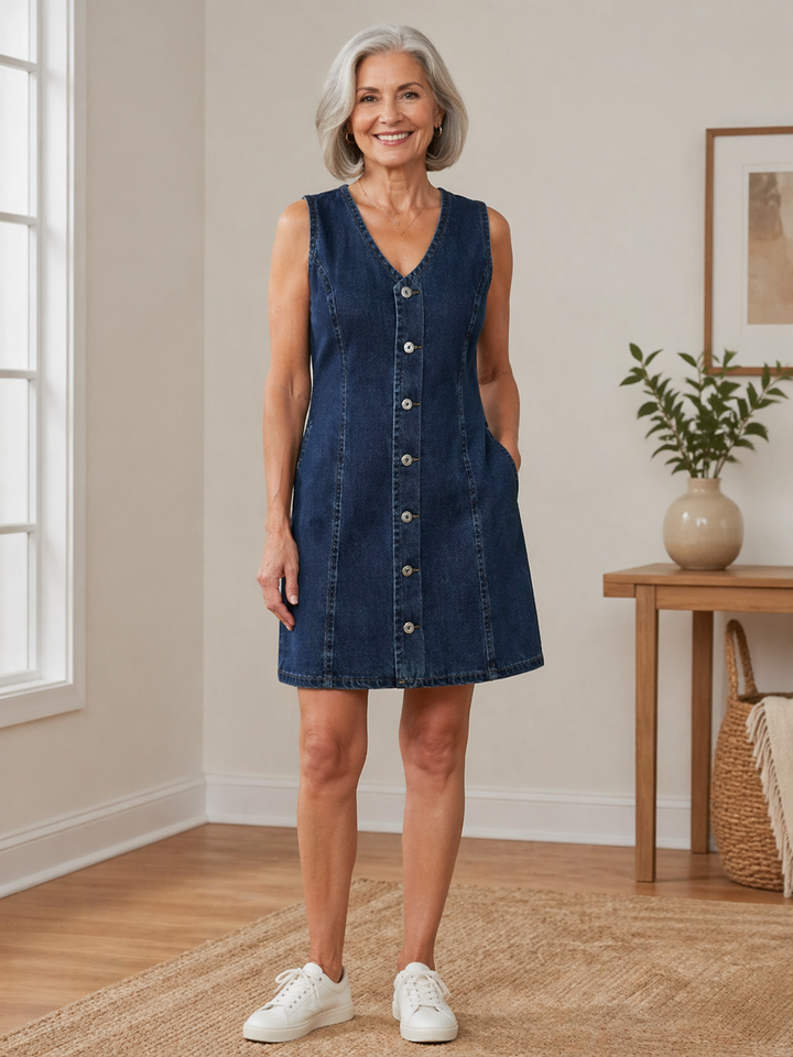 Lila | Casual Denim Overall Dress