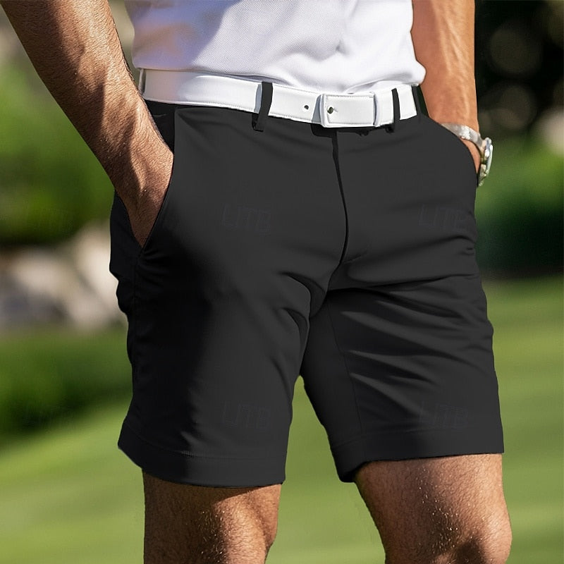 Men’s Slim Fit Golf Shorts | Stretch Woven with Belt Loops & Tailored Finish